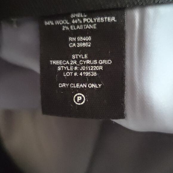 Theory Treeca Pant in Cyrus Grid Plaid Stretch Wool Windowpane Size 0 Grey - Picture 4 of 5